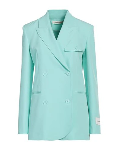 Hinnominate Woman Blazer Turquoise Size Xs Polyester In Blue