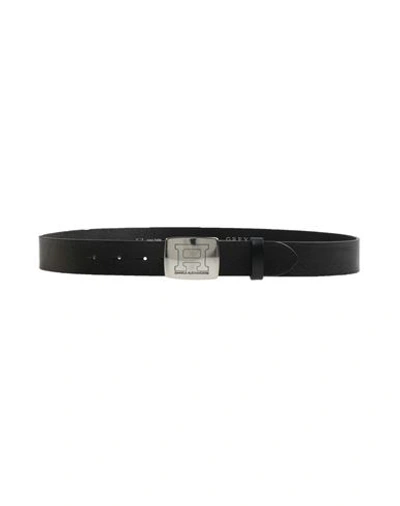 Daniele Alessandrini Man Belt Black Size 43.5 Soft Leather