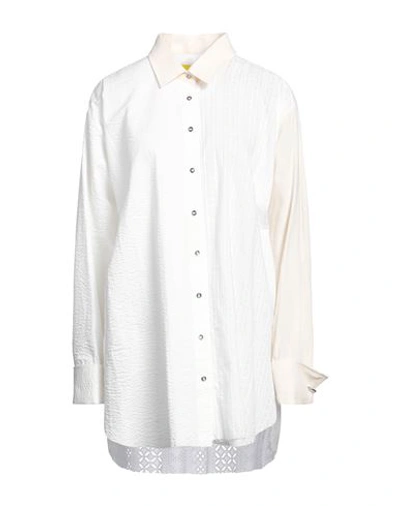 Marques' Almeida Woman Shirt Ivory Size 8 Organic Cotton In White