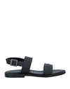 Baldinini Man Sandals Black Size 13 Leather