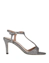 Maria Cristina Woman Sandals Grey Size 6 Leather In Grey