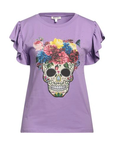 Kocca Woman T-shirt Light Purple Size S Cotton, Elastane
