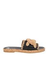 Tod's Woman Espadrilles Black Size 10 Soft Leather, Textile Fibers In Black