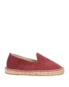 Manebi Manebí Man Espadrilles Burgundy Size 7 Soft Leather In Red