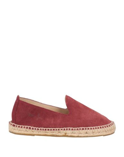 Manebi Manebí Man Espadrilles Burgundy Size 7 Soft Leather In Red