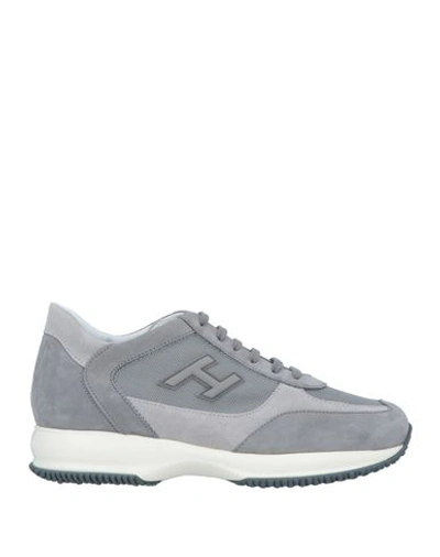 Hogan Man Sneakers Grey Size 9 Textile Fibers, Leather