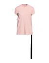 Rick Owens Drkshdw Crewneck Cotton T-shirt In Pink