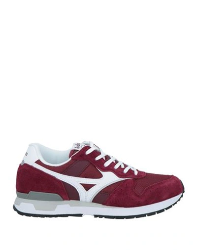 Mizuno Man Sneakers Burgundy Size 8.5 Textile Fibers, Leather In Red