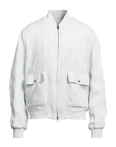 Boglioli Man Jacket Sky Blue Size 44 Linen