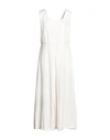 Diana Gallesi Woman Midi Dress Ivory Size 10 Viscose, Linen In White