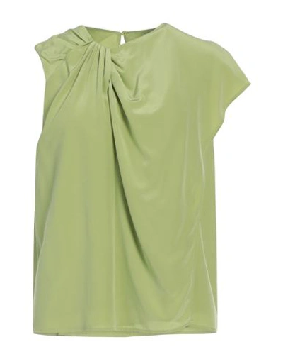 Max Mara Studio Woman Top Green Size 10 Silk
