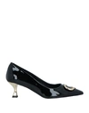LOVE MOSCHINO LOVE MOSCHINO WOMAN PUMPS BLACK SIZE 6 LEATHER
