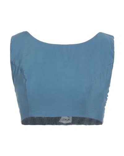 Berna Woman Top Blue Size M Cotton, Polyester