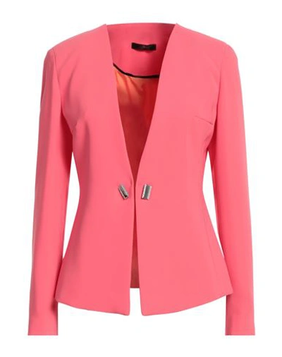 Hanita Woman Blazer Fuchsia Size 12 Polyester In Pink
