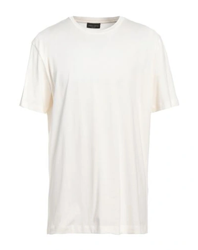 Roberto Collina Man T-shirt Ivory Size 46 Cotton In White