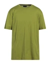 Roberto Collina Man T-shirt Military Green Size 46 Cotton