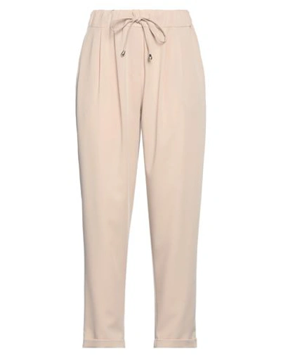 Angela Mele Milano Woman Pants Sand Size Xl Viscose, Polyester, Elastane In Beige