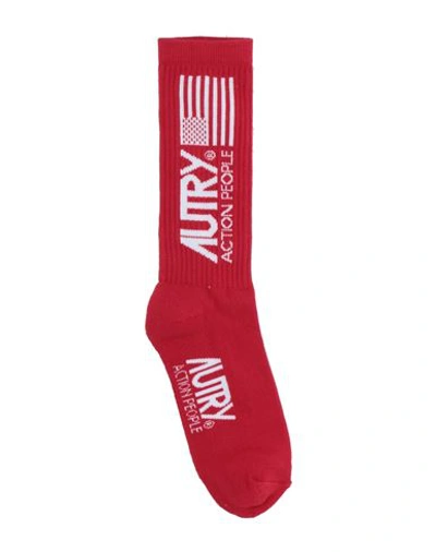 Autry Woman Socks & Hosiery Red Size 9-12 Cotton, Elastane, Elastic Fibres, Nylon