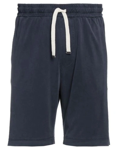 Daniele Fiesoli Man Shorts & Bermuda Shorts Navy Blue Size S Cupro, Cotton In Navy Blue