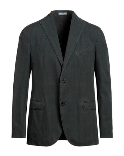 Boglioli Man Blazer Dark Green Size 44 Cotton, Silk