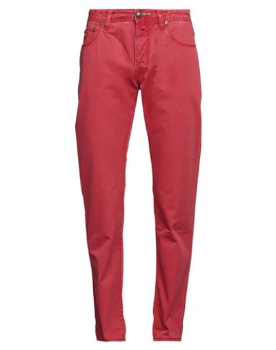 Jacob Cohёn Man Pants Red Size 34 Cotton