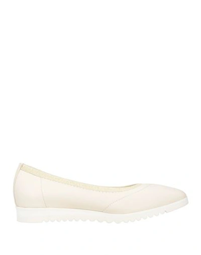 Baldinini Woman Ballet Flats Cream Size 9 Leather, Textile Fibers In White