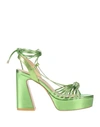 EMANUÉLLE VEE EMANUÉLLE VEE WOMAN SANDALS ACID GREEN SIZE 8 SOFT LEATHER