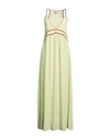 Même Road Woman Maxi Dress Light Green Size 10 Acetate, Silk In Green