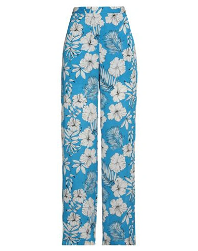Pinko Woman Pants Azure Size 8 Polyester In Blue