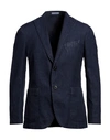 Boglioli Man Blazer Navy Blue Size 38 Cotton, Linen