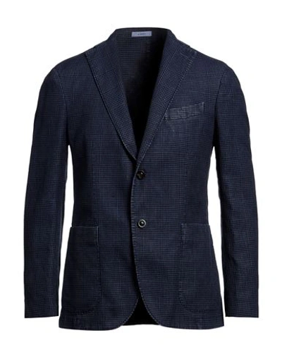 Boglioli Man Blazer Navy Blue Size 38 Cotton, Linen