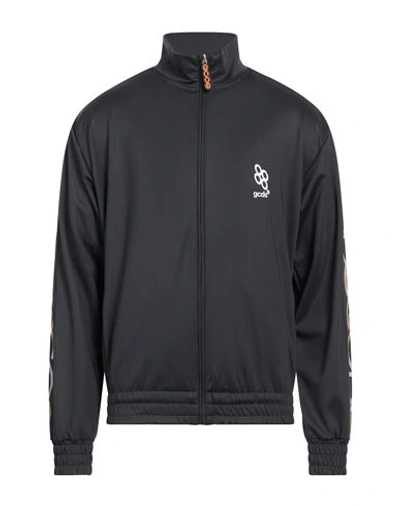 Gcds Man Sweatshirt Black Size L Polyester, Elastane