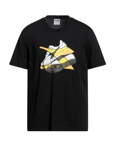 Diadora Man T-shirt Black Size M Cotton