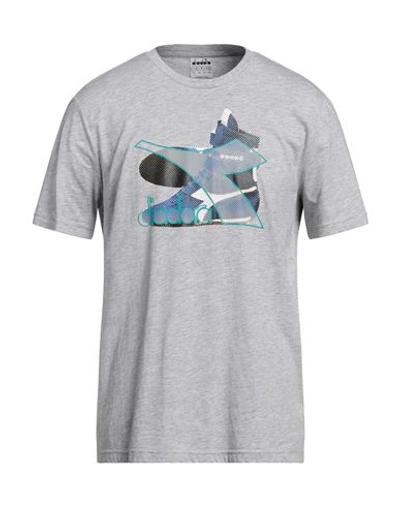 Diadora Man T-shirt Grey Size M Cotton