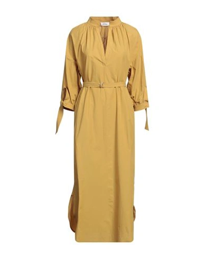 Ottod'ame Woman Midi Dress Mustard Size 4 Cotton In Yellow