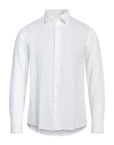 Bastoncino Man Shirt White Size 17 Linen