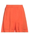 8pm Woman Shorts & Bermuda Shorts Orange Size S Viscose, Linen