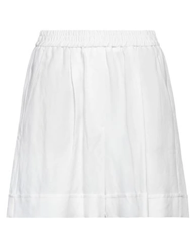 8pm Woman Shorts & Bermuda Shorts Ivory Size Xxs Viscose, Linen In White