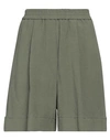 8pm Woman Shorts & Bermuda Shorts Military Green Size Xxs Viscose, Linen