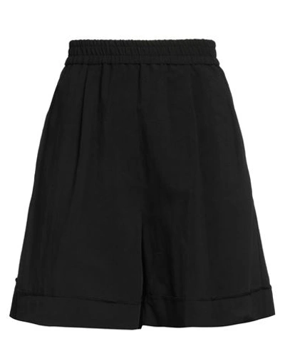 8pm Woman Shorts & Bermuda Shorts Black Size Xs Viscose, Linen
