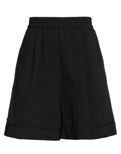 8pm Woman Shorts & Bermuda Shorts Black Size S Viscose, Linen