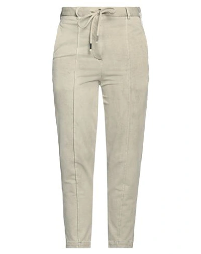 Masnada Woman Pants Beige Size 8 Cotton, Elastane