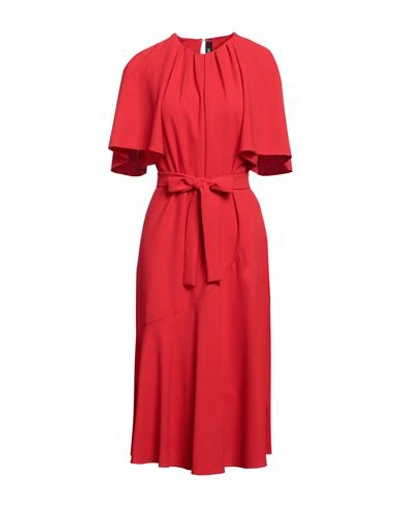 Poustovit Woman Midi Dress Red Size 4 Viscose, Polyester