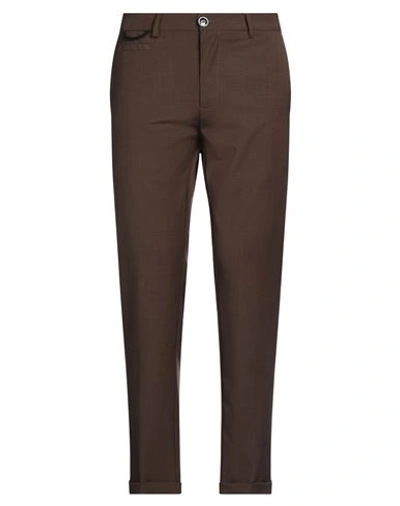 Pmds Premium Mood Denim Superior Man Pants Dark Brown Size 34 Polyester, Wool, Elastane
