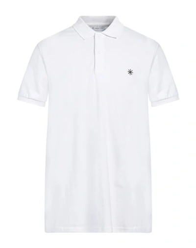 Manuel Ritz Man Polo Shirt White Size Xl Cotton, Elastane