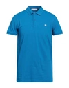 Manuel Ritz Man Polo Shirt Azure Size 3xl Cotton, Elastane In Blue