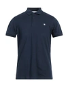 Manuel Ritz Man Polo Shirt Navy Blue Size S Cotton, Elastane
