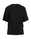 Federica Tosi Woman T-shirt Black Size 8 Cotton
