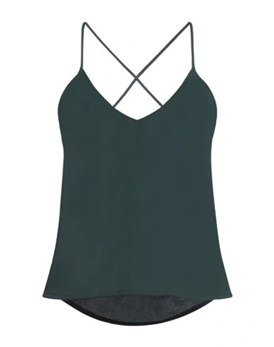 Mauro Grifoni Grifoni Woman Top Dark Green Size 2 Acetate, Silk