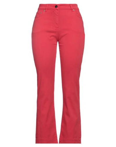 Semicouture Woman Jeans Red Size 28 Cotton, Elastomultiester, Elastane